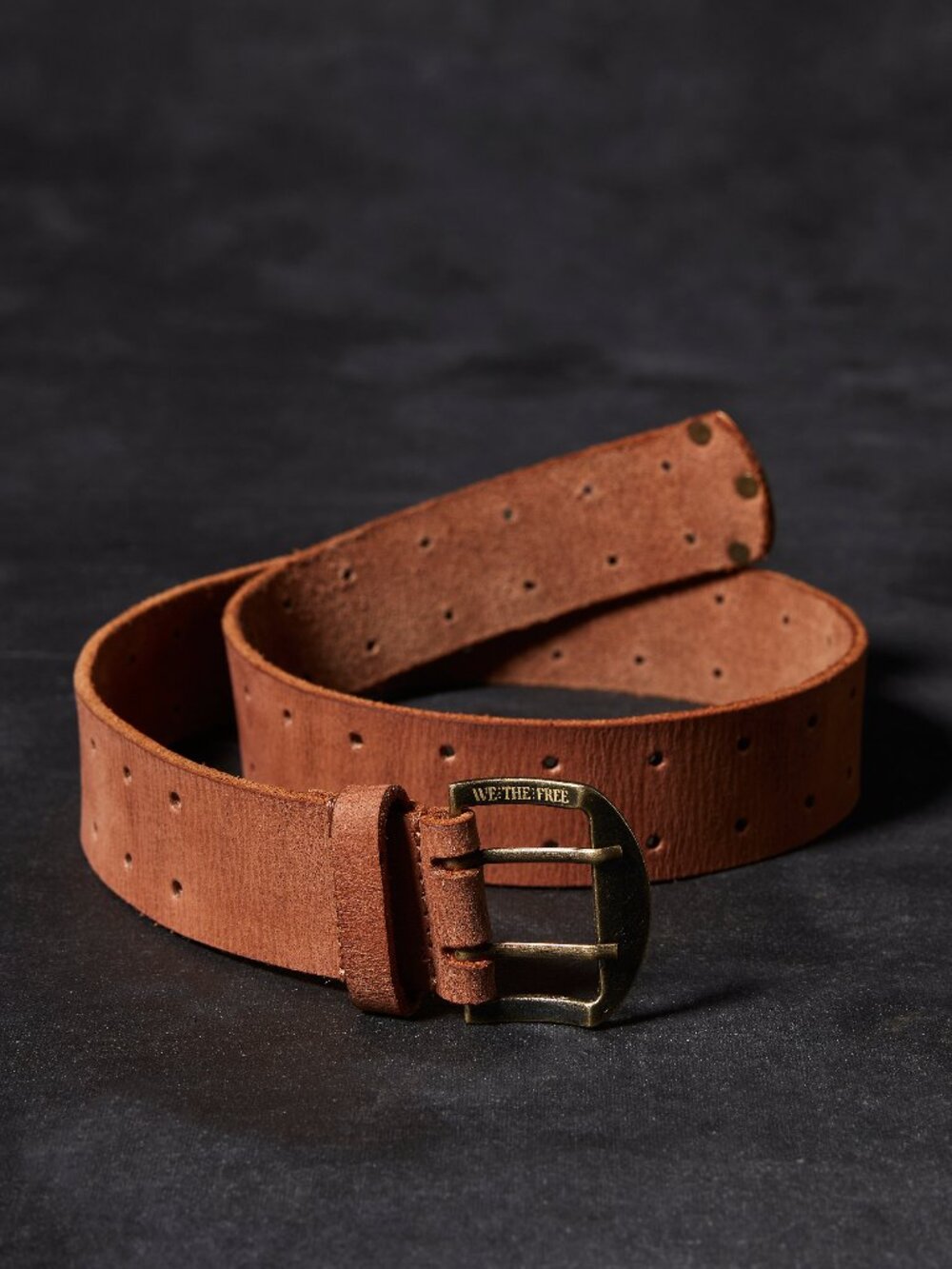 🆕 FREE PEOPLE We The Free Double Cross Belt / Cognac